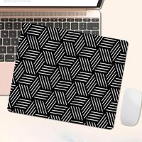 Thickened geometric pattern wave small square portable mouse pad,rubber anti-slip desk pad,game pad, player computer accessories