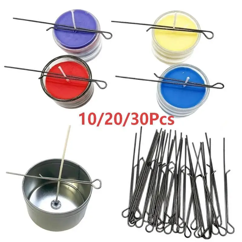 10/20/30Pcs Candle Wick Holder 12cm Metal Wick Fixing Clip High Carbon Steel Wick Support For DIY Scented Candle Making Crafts