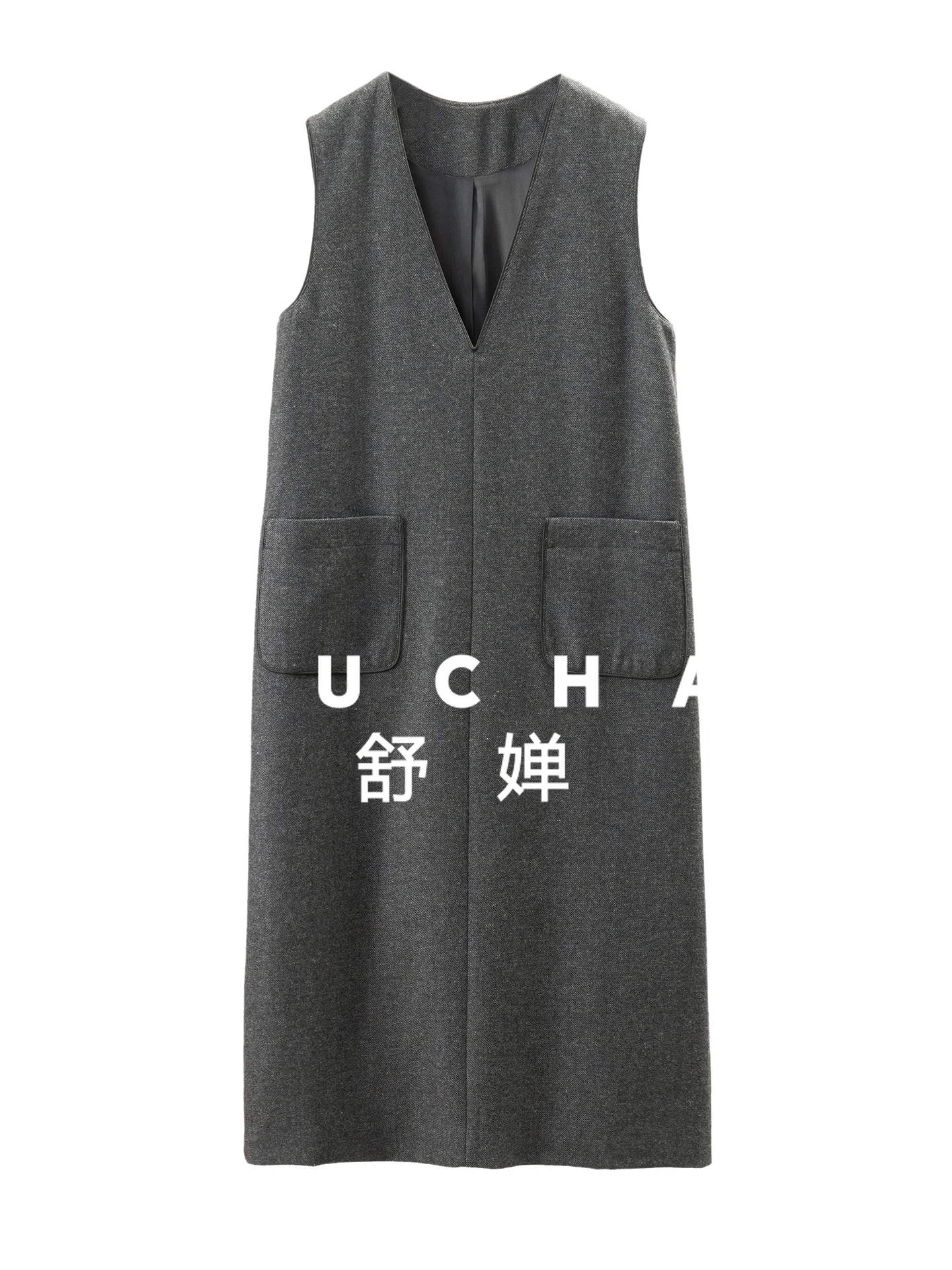 

Wool Blend Deep V-neck Sleeveless Vest Woolen Tank Dress Women's 6Y88 Maxi Dresses for Women Vestidos De Verano Mujer 2025