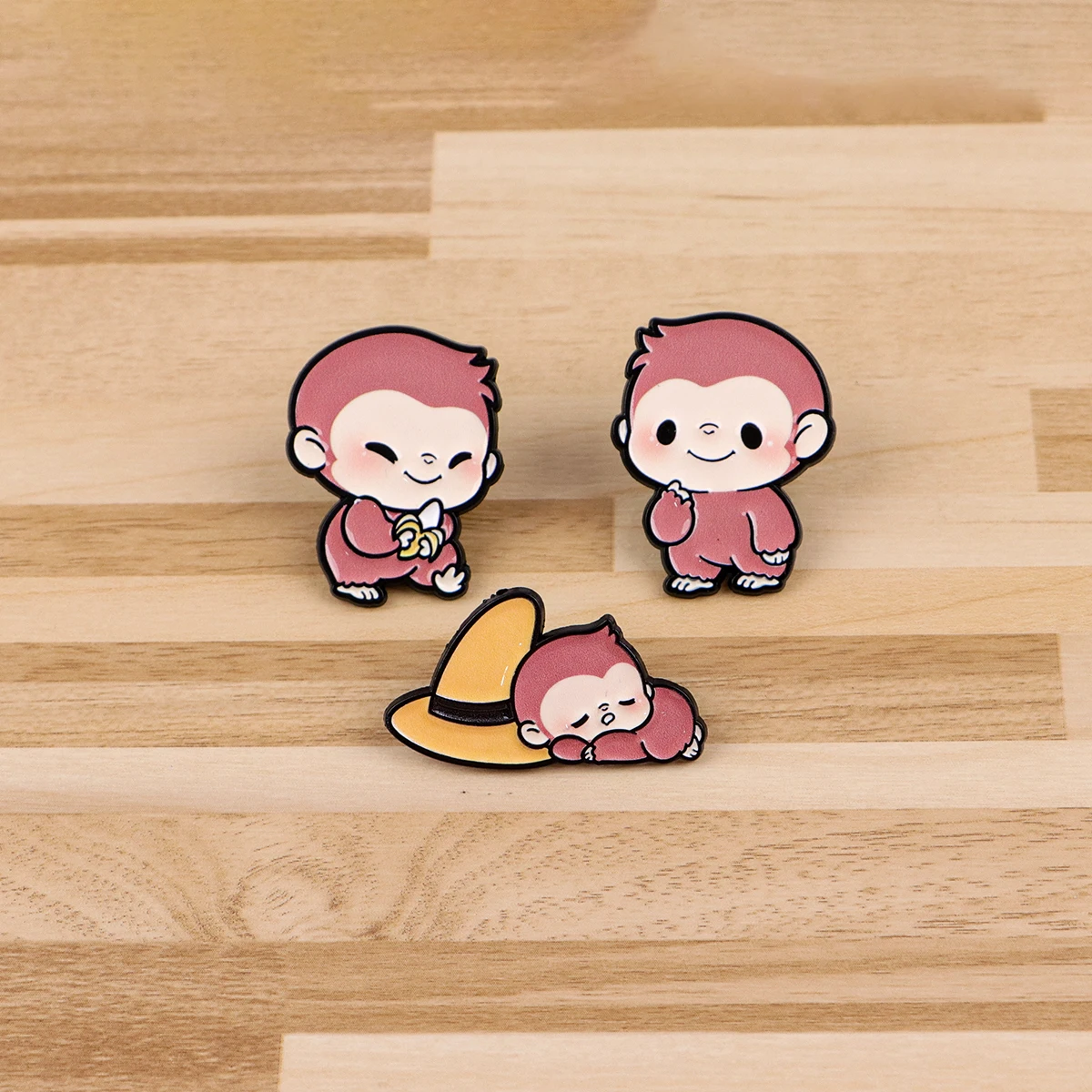 3pcs/Set Cute Kawaii Monkey Enamel Pin Cartoon Banana Badge for backpacks Collar Lapel Pin Hat Jewelry Birthday Gift for Friends