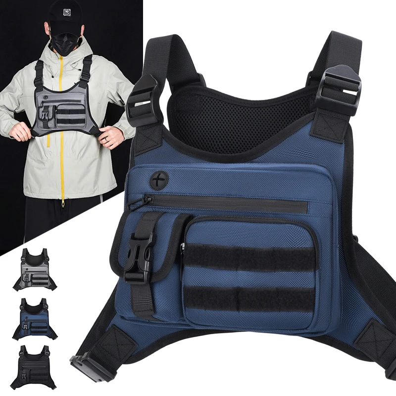 

Tactical Chest Rig Bag Men Waterproof Crossbody Harness Vest Molle Pouch Outdoor Hiking Cycling Running EDC Gear Storage Pack