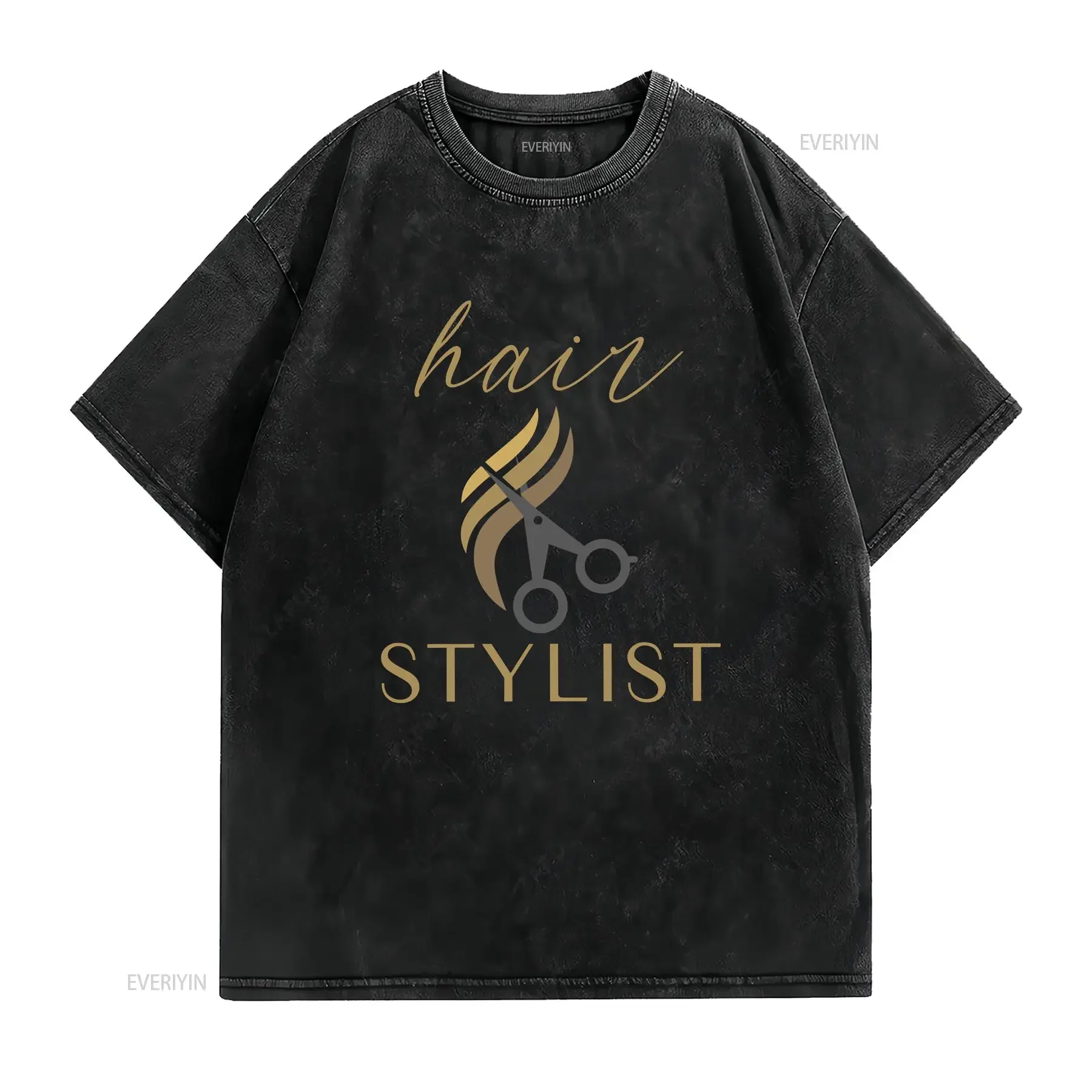 Hair StylisT T Shirt For Hustler Hairstylist Style Beautician vintage Washed Slightly Casual homme Breathable Versatile fashion