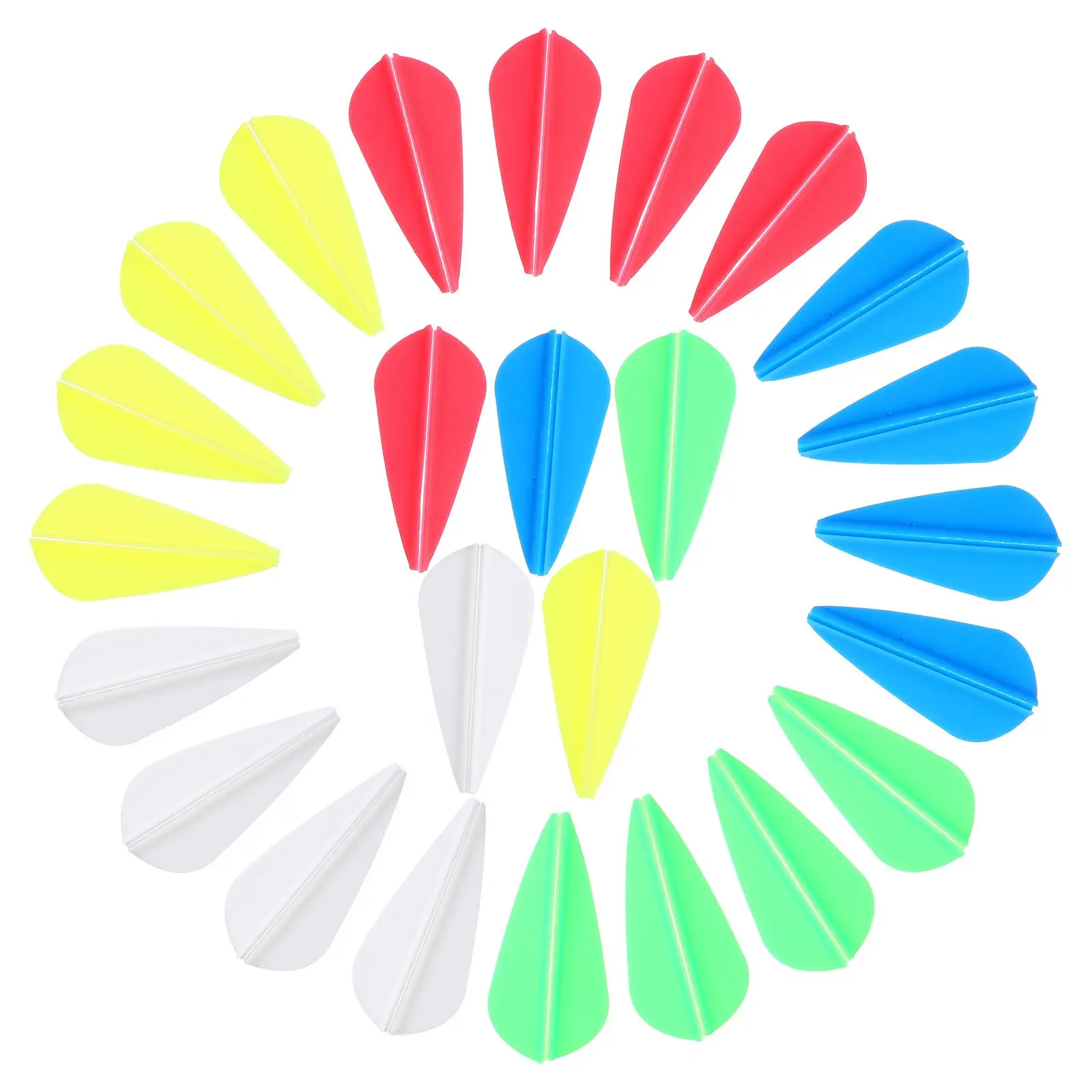 

50 Pcs Arrow Vanes Rubber Fletchings Five Colors Water Drop Shaped Durable Archery Supplies Easy to Use Fishing Gear