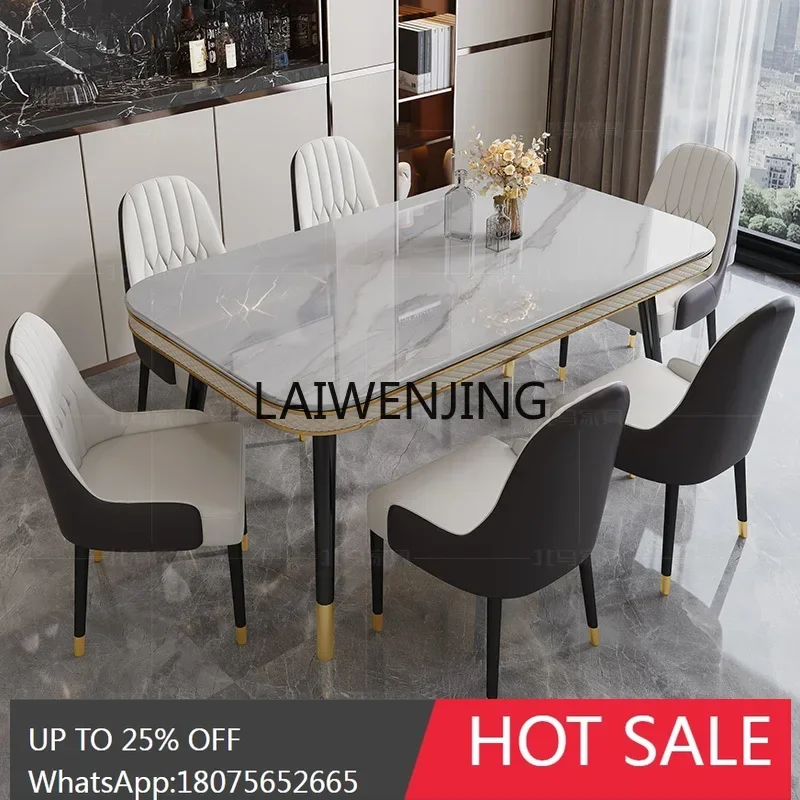bright rock slab dining table and chair combination rectangular dining table