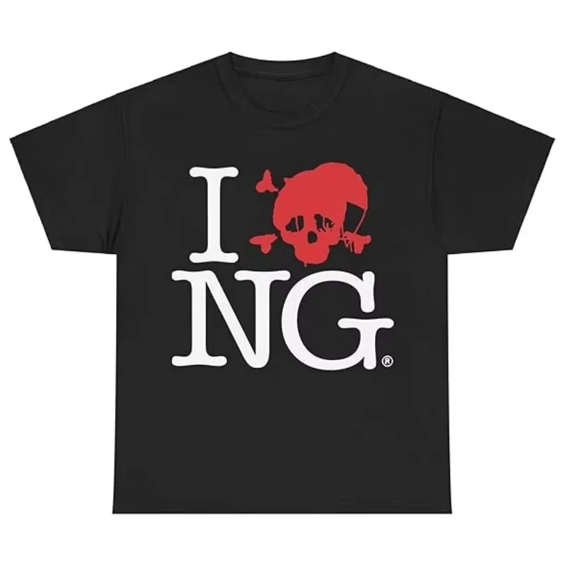 I Love NG I Luv Novagang American-style Printed Crew-neck Printed T-shirt Unisex High-quality Fashionable and Trendy Streetwear