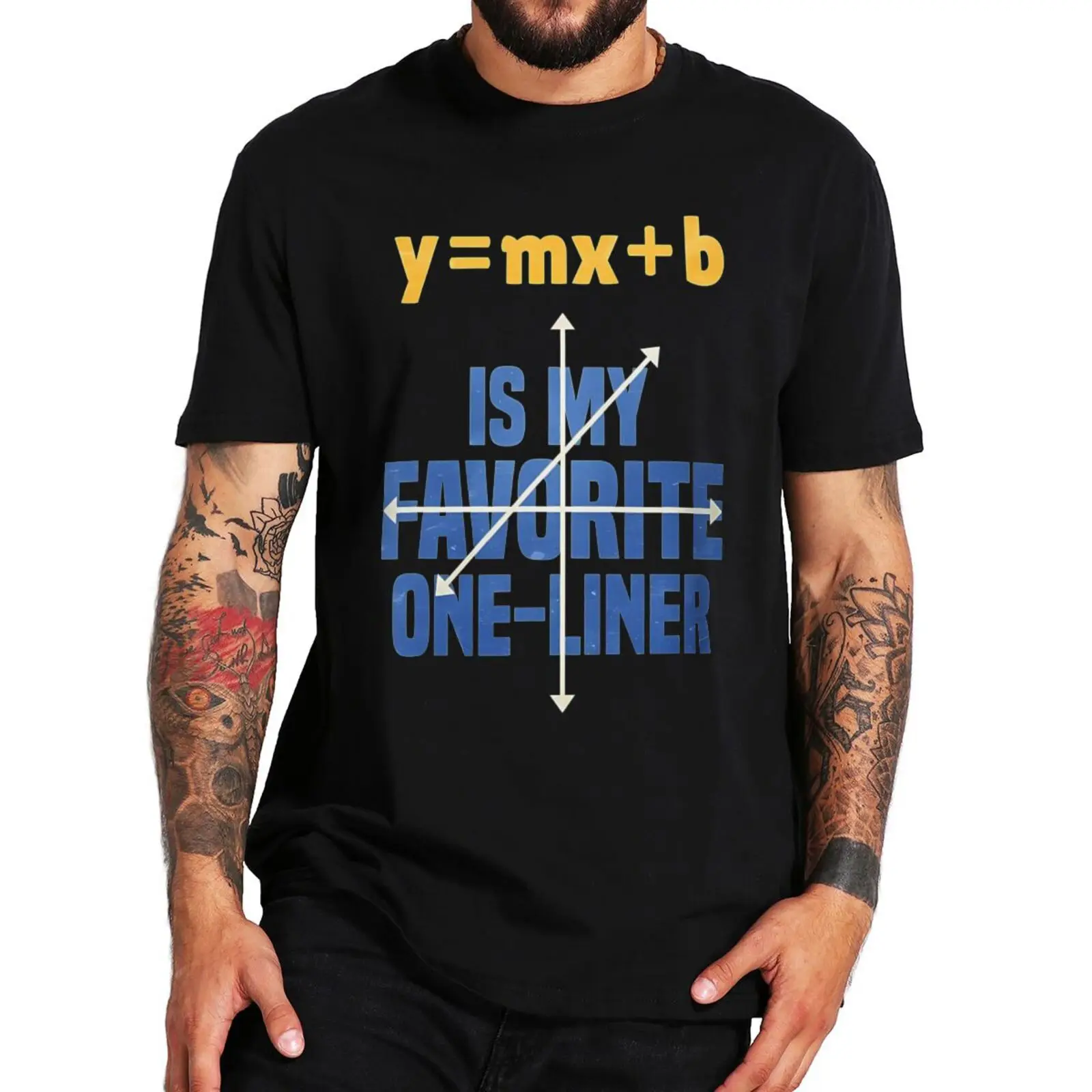 Man tshirt Y MX B Is My Favorite One-Liner T Shirt Funny Math Jokes Math Lovers Geek Tops Cotton Unisex Casual Soft T-shirt