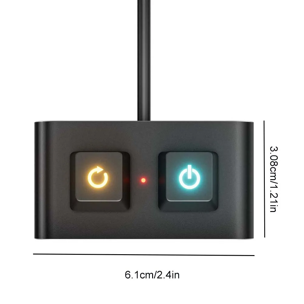 2m External Switch Power Button Motherboard Desktop Power Switch Splitter with LED ON Off Reset Switch Button for Computer PC