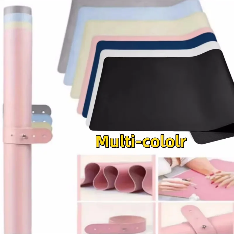 

Nail Art Table Mat Soft Foldable Manicure Hand Rest Pad Waterproof Scratch Easy-Clean Office Desk Mat Portable PU Leather Pads