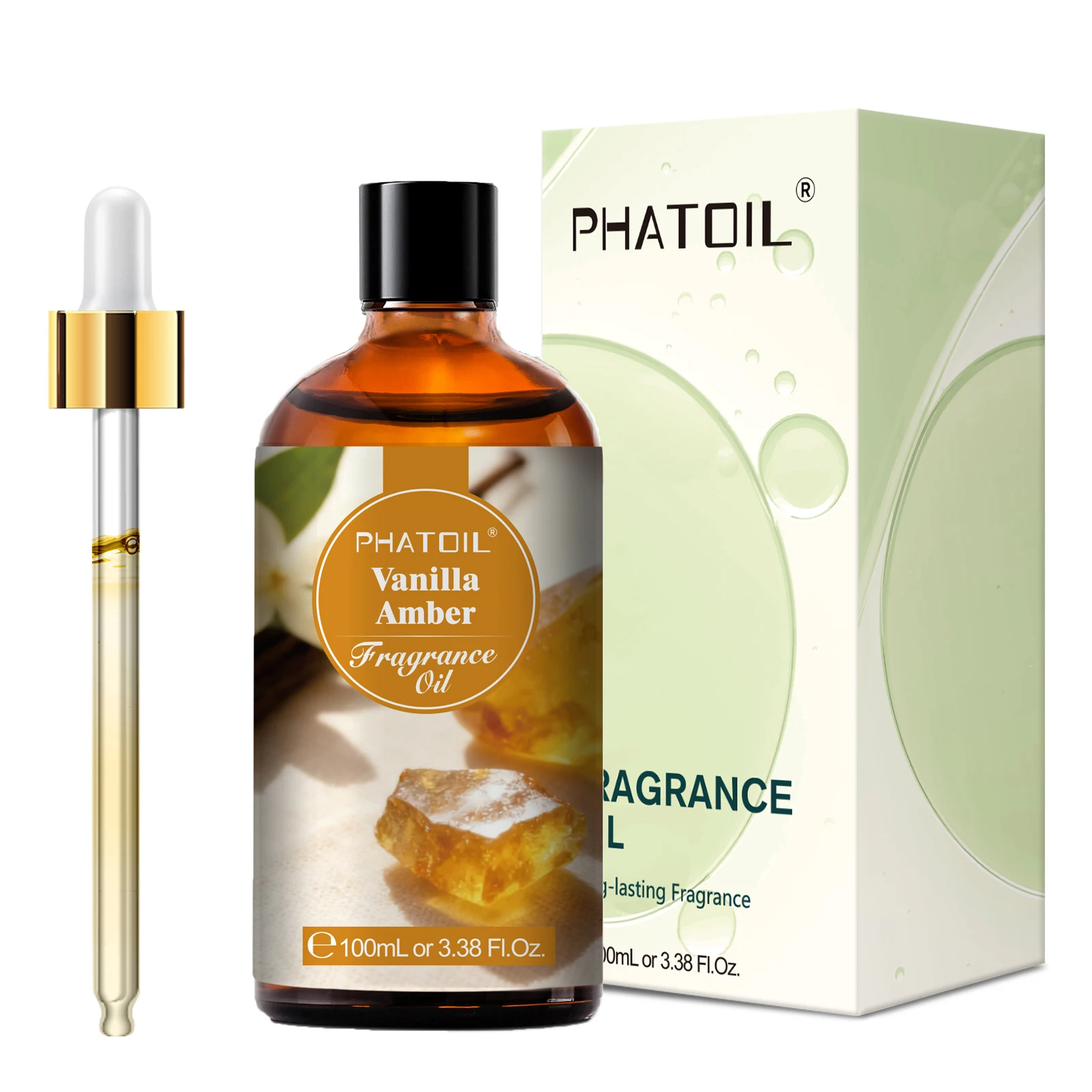 PHATOIL 100 ml Aroma-Duftöl zur Diffusor-Kerzenherstellung – Vanille, Bernstein, Teakholz, Oud, Wärme, Kaugummi, Kaffee-Duftöle