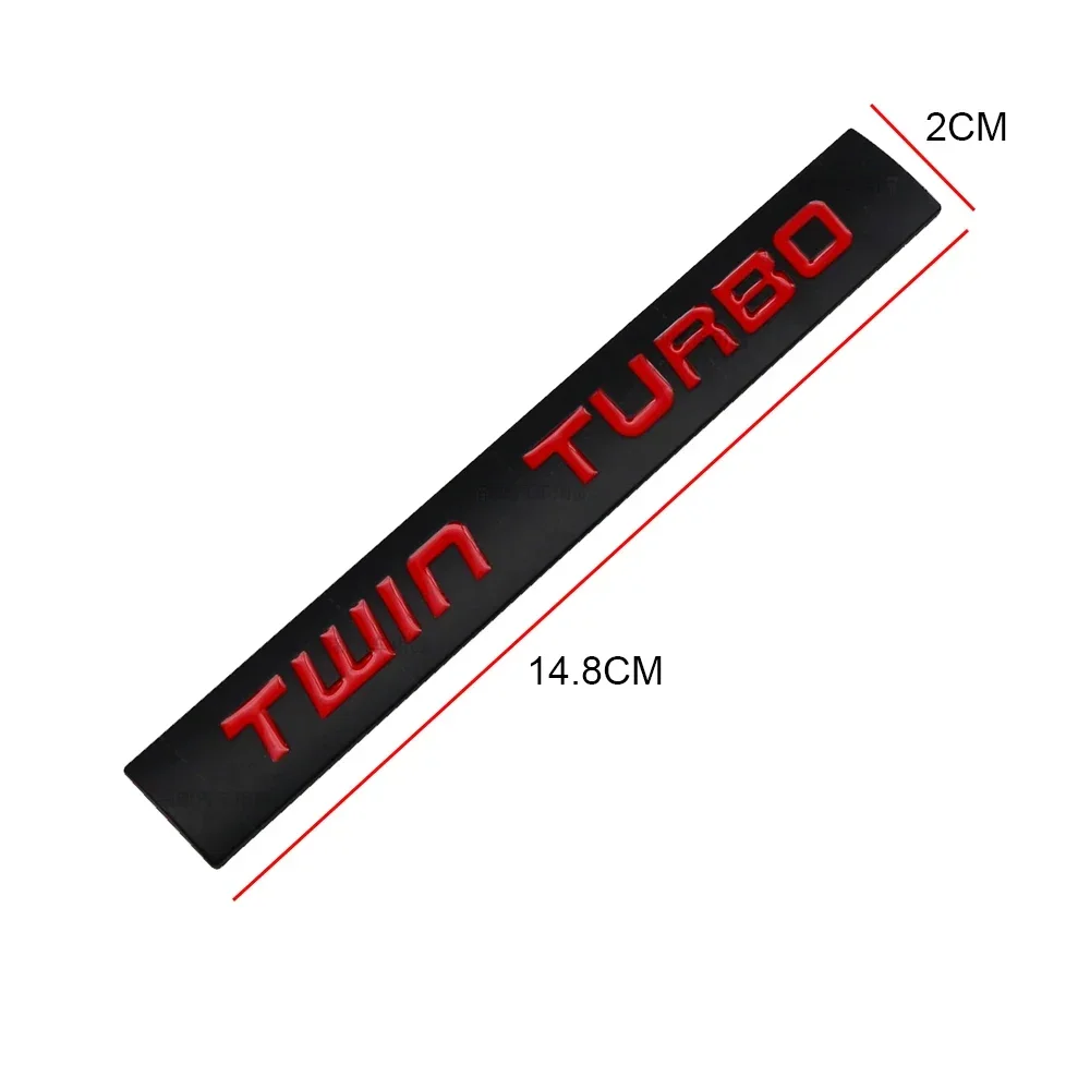 Metal TWIN TURBO Car Side Emblem Rear Trunk Badge Sticker for Ford Transit Ecosport Edge Focus Ranger Mondeo Mk4 MK7 Escape