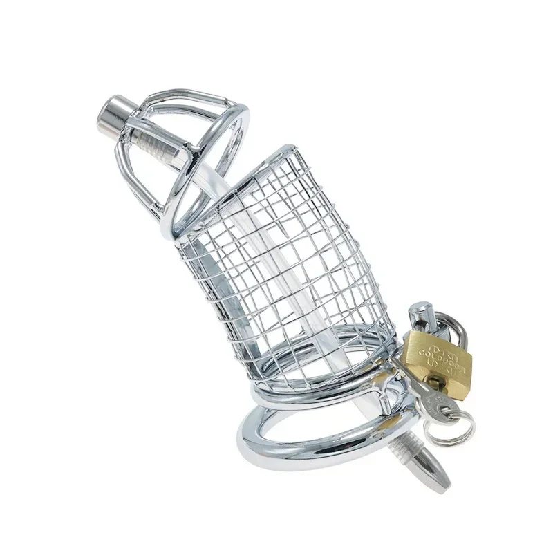 Male Stainless Steel Chastity Device Belt Cock Prison Metal Penis Cage Extreme Cock Lock Restraint Ring Sex Toys for Men BDSM