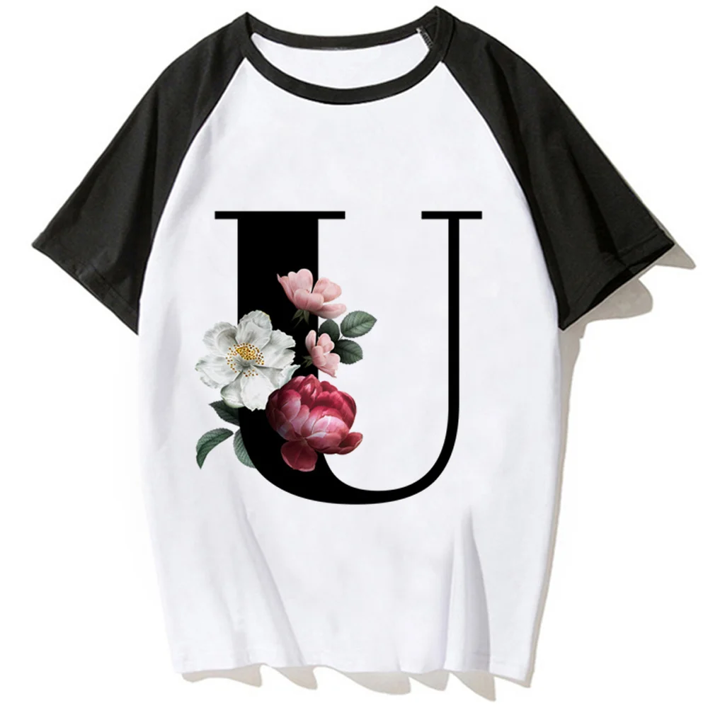 

26 Letter Printed Tee women Japanese summer t shirt female 2000s manga clothes