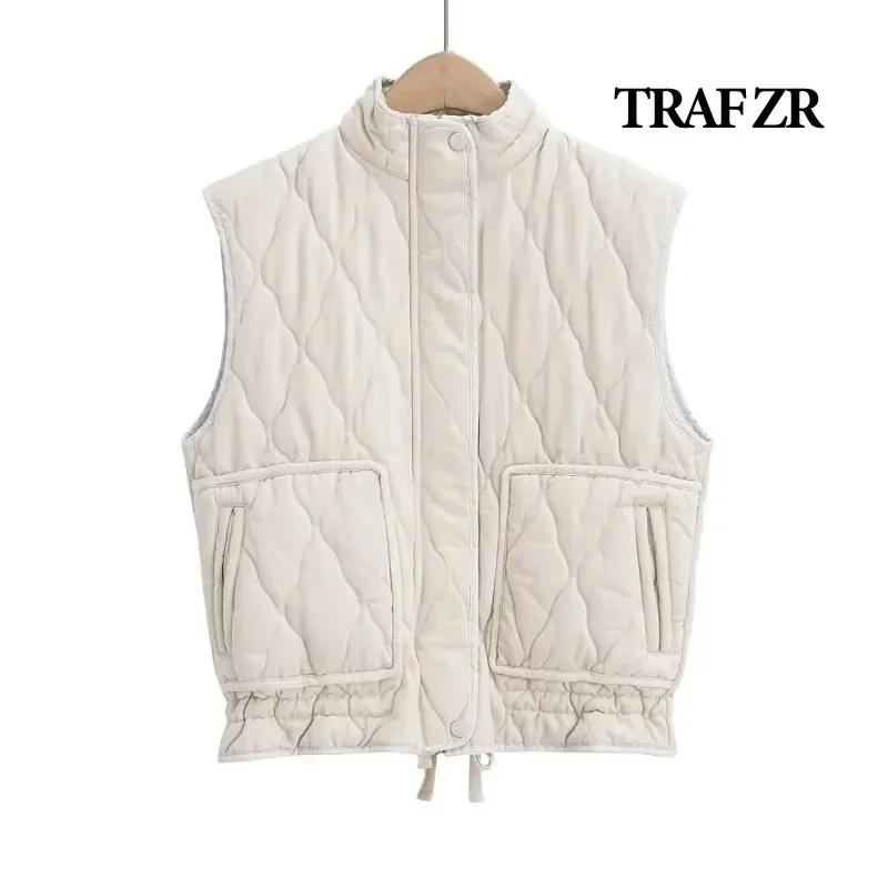 TRAF ZR Women's Vest 2023 Winter and Autumn Sleeveless Vest Woman Y2k Streetwear Warm Casual Thick Waistcoat New In Outwear