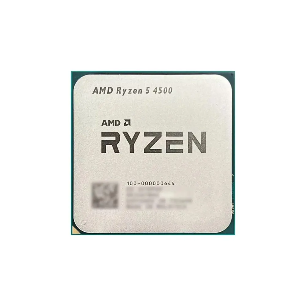 Processador AMD Ryzen 5 Desktop, Relógio base, Soquete AM4, Gráficos integrados, Sem ventilador dissipador, CPU, 6 núcleos, 12 thread, 4500, 3,6 GHz