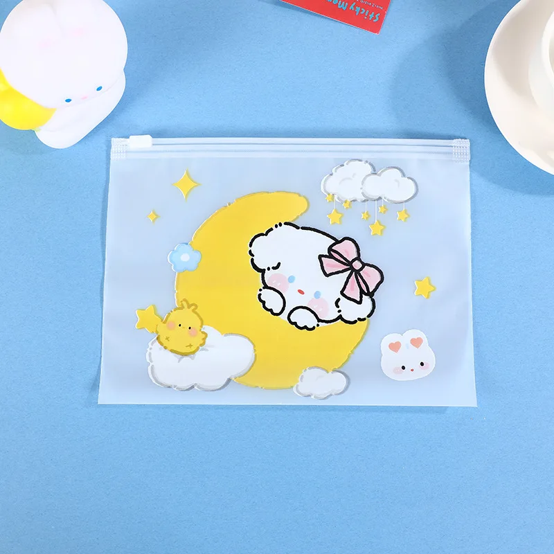 10/40Pcs Cartoon Pattern Zipper Storage Bag Portable Cosmetics Small Items Candy Storage Cute Pattern Self Sealing Packaging Bag