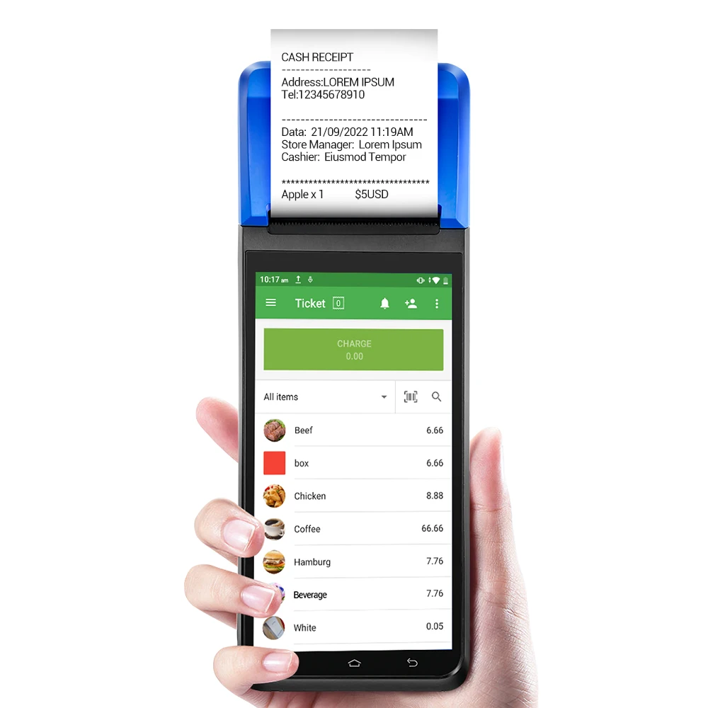 

Hot F1-55 Durable Mobile Pos 3+16GB Printing 58mm Retail Card Readr GMS WIFI BT Convenient Pos Machine