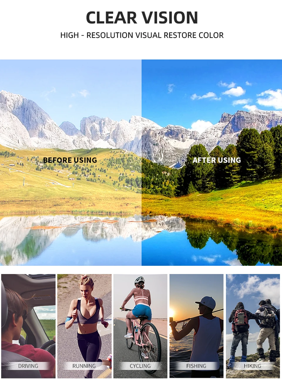 Marke Mode Frauen Männer Sonnenbrille Outdoor-Sport Angeln Radfahren Laufen Fahren Brillen Frauen Mode Brille bequeme Nase – Detail 9