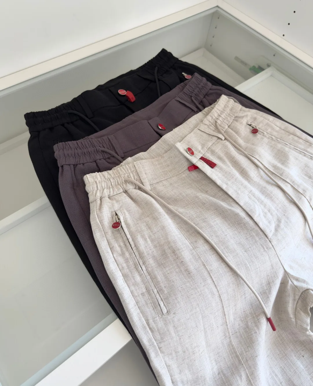 

Kiton, итальянский винтажный стиль, летняя высокая версия, эластичная талия, прямые льняные повседневные брюки