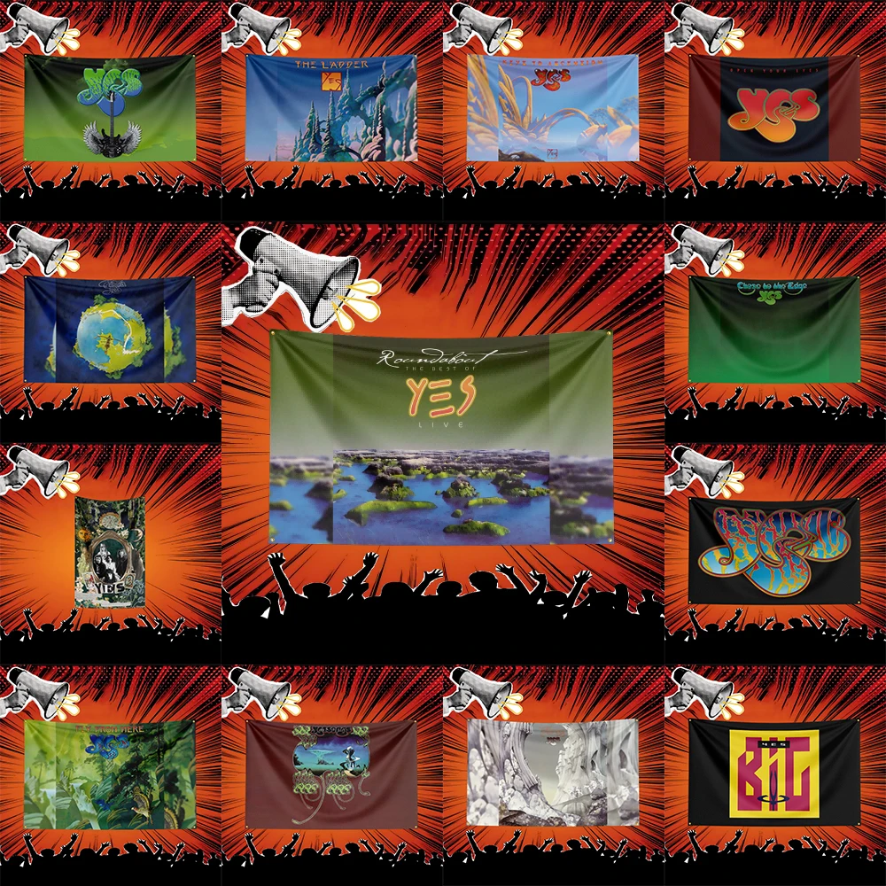 Yes Inspired Rock Music Flag 3x5 FT Polyester Banner For Bedroom Wall Decor Music Fans Gift