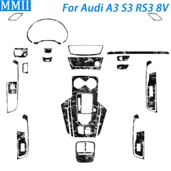 For Audi A3 S3 RS3 8V 2013-2019 Forged Carbon Fiber Center Console Gear Shift Air Vent Trim Set Car Interior Accessories Sticker