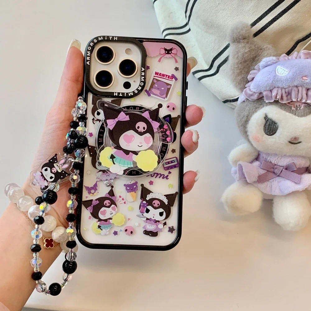 لطيف الكرتون سانريو كورومي حامل مغناطيسي Magsafe اللاسلكية تهمة جراب هاتف آيفون 17 16 15 14 13 12 11 برو ماكس غطاء