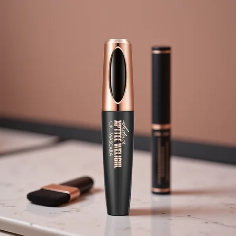 Bilashmart QIC Eyelash Mascara XPTTEE WELIGHL Lasting Mascara & Eyeliner Waterproof Thick Long Curly Silicone Eyelash Brush 4D Mascara