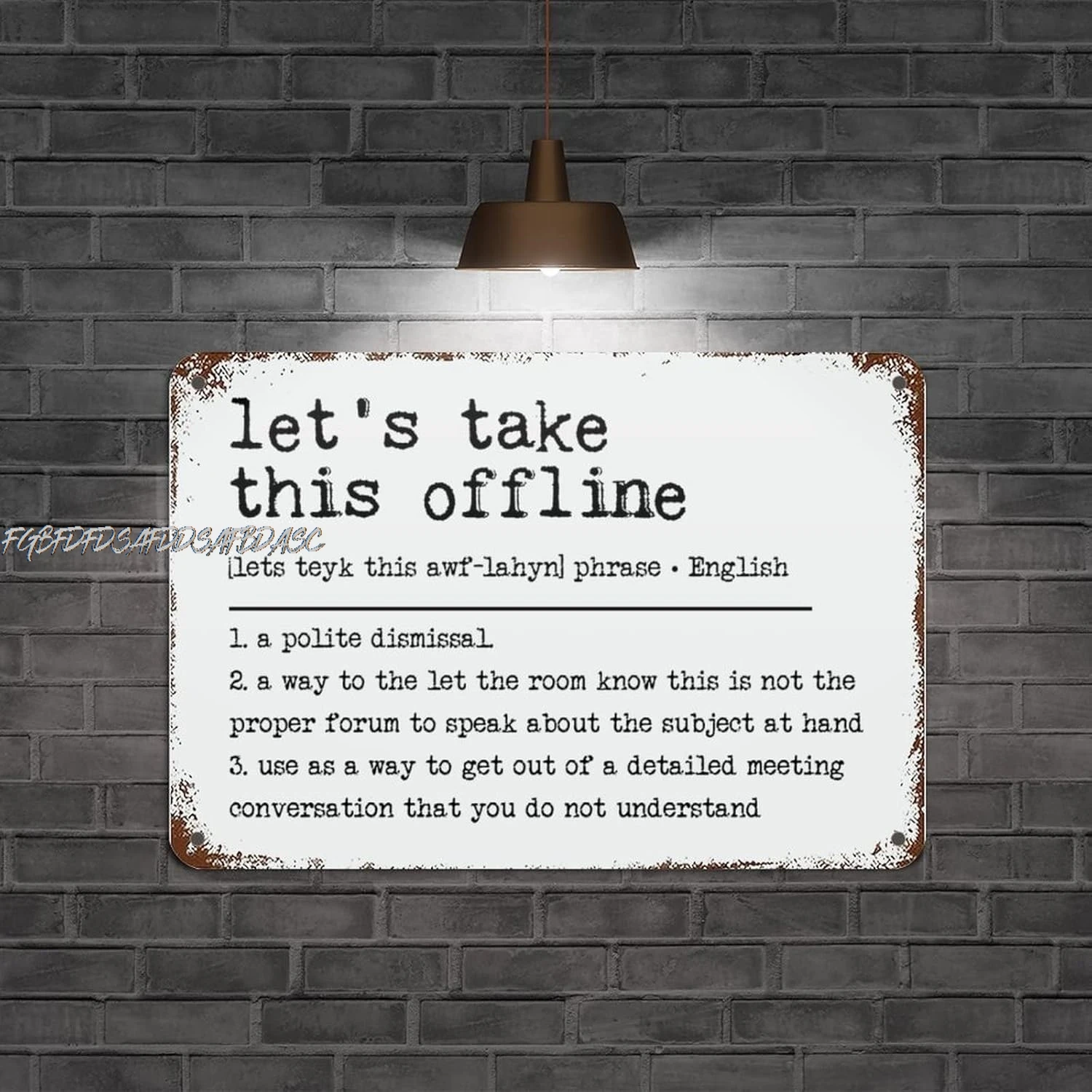 Offline Definition Metal Sign Let's Take This Offline Definition Typography Aluminum Metal Sign Wall Art Farmhouse Decor AL sign