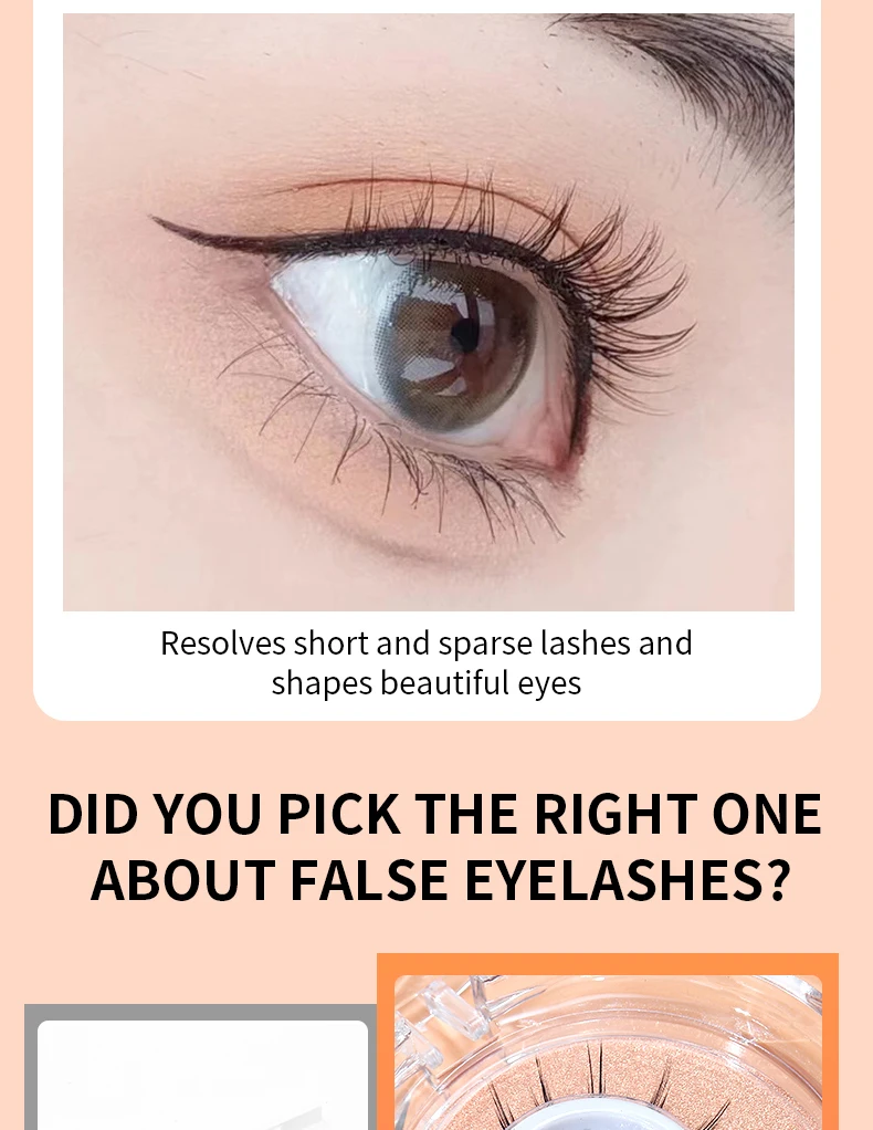 Selbst-Adhesive Falsche Wimpern Reusable Natürliche Mehrere Reversible Kleber-kostenlose Self-adhesive paar Falsche Wimpern Dropshipping – Detail 10