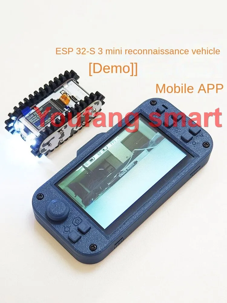 ESP32 S3 Mini Car Metal Tank Chassis Tractor Crawler App/Handle Control Scout Trolley Tank for ESP32 Vscode Programmable Robot