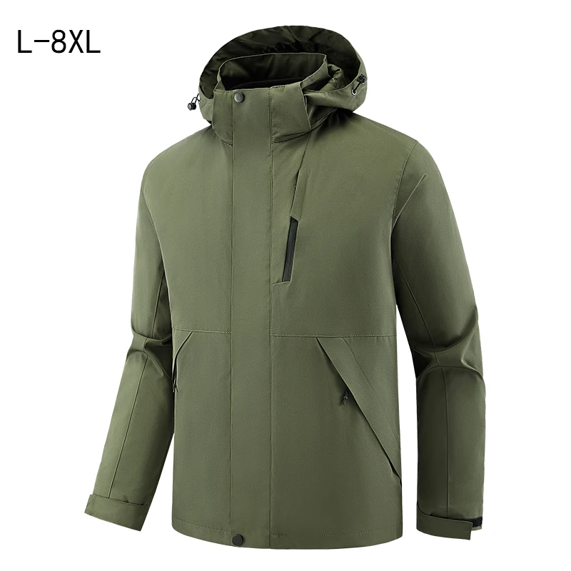2025 Men's 3 In 1 Thick Hiking Jacket Fleece Waterproof Winter Windbreaker Outdoor Warm Camping Jacket Windproof Coats