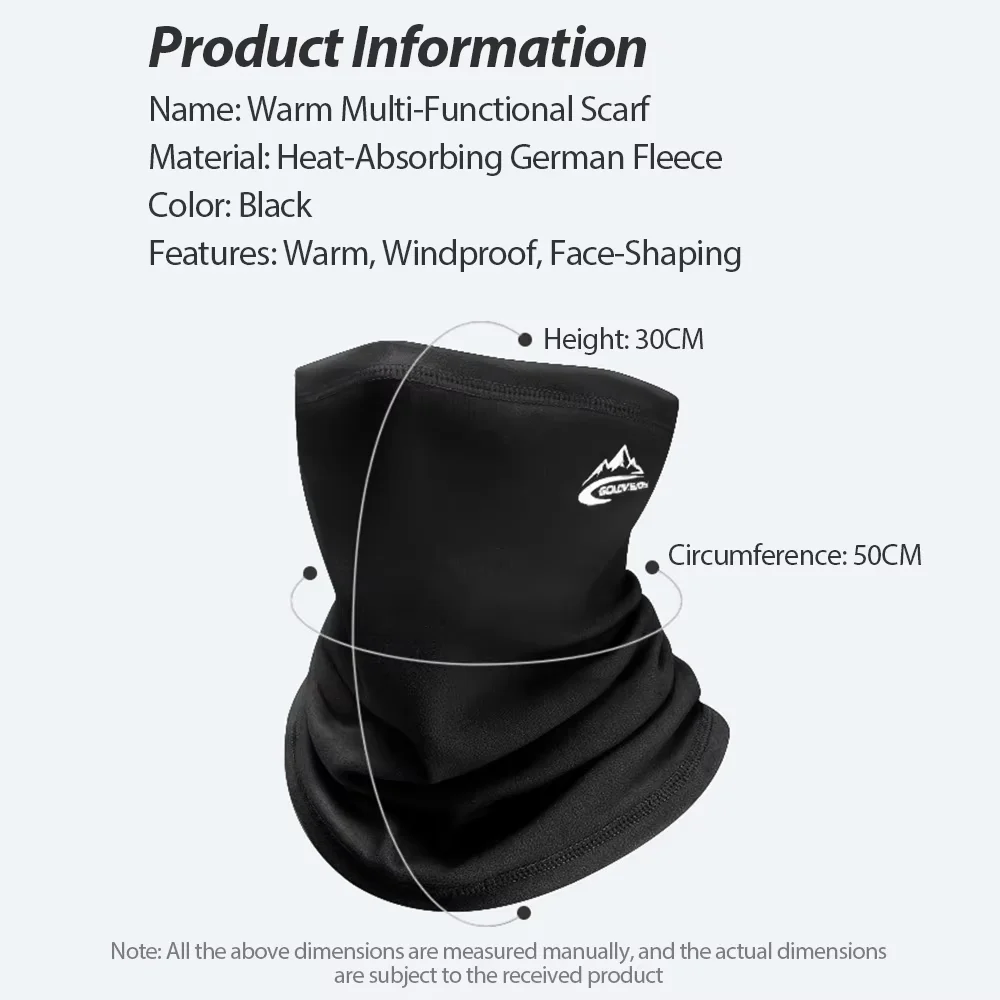 NEWBOLER Men Windproof Neck Gaiter Elastic Tube Scarf Ear Cover Male Head Scarves Half Face Sun Ring Headscarf Headband Bandana