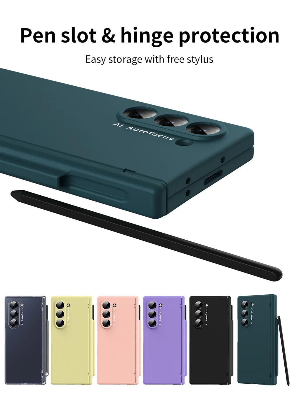 Matte Macaron Screen Protect Case For Samsung Galaxy Z Fold 6 With S Pen and Pen Holder For Galaxy Z Fold6 Hinge Protector Cover