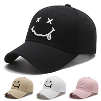 Unisex Smiling Face Embroidery Baseball Caps Spring Autumn Outdoor Adjustable Casual Hats Sunscreen Hat