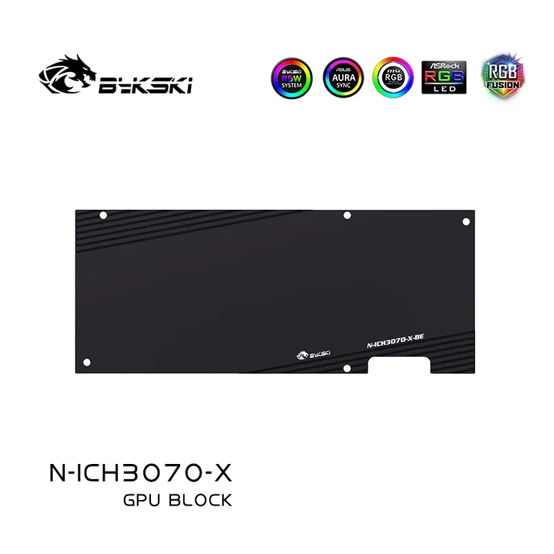 Bykski-GPU Water Cooling night pour Inno3D GeForce RTX 3070 Ice Dragon Super Edition, GPU Water nights avec Backplate N-ICH3070-X