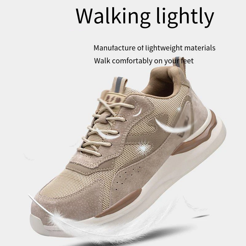 

labor Protection Shoes Men Breathable Odor Proof Soft Soled Work Shoes Anti Smashing Puncture Resistant Comfortable Insulation