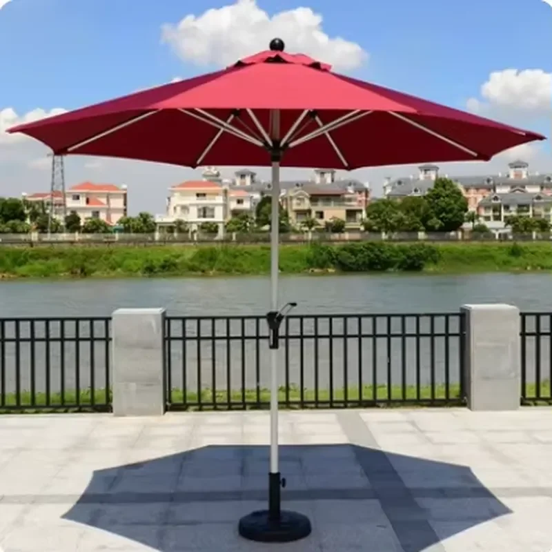 Outdoor Parasols Center Pole Umbrellas Hotels Patio Garden Courtyard Rainproof Commercial Beach Umbrella