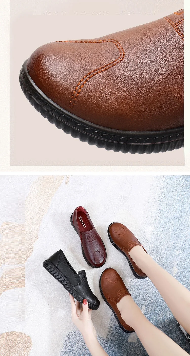 24-Stunden-Versand Ballerinas Damen Casual Walkingschuhe Oma-Damen-Komfort-Mokassins Rutschfeste Damen-Slipper Nicht-Leder – Detail 13