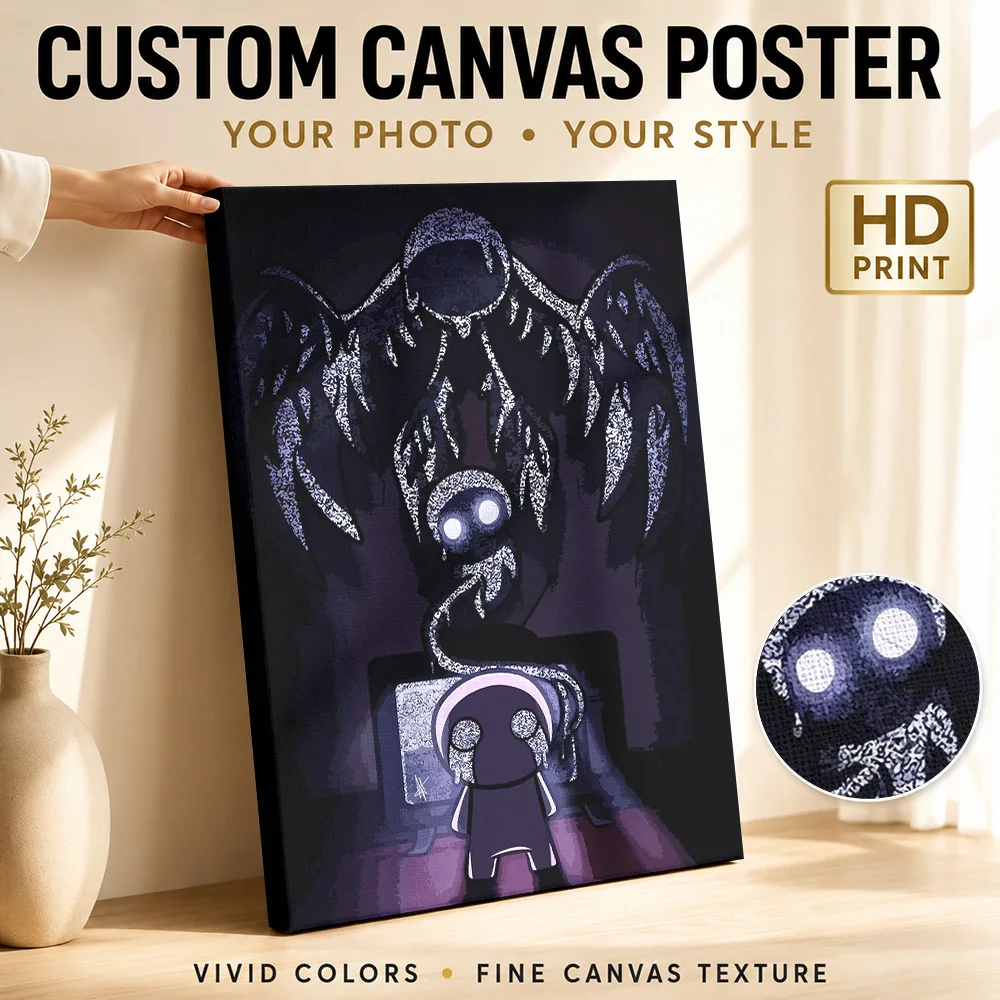 The Binding Of Isaac Dark Character Art Canvas Print Posters 3D Wall Decor With Customized Photo For Man Cave Ideal Player Gift