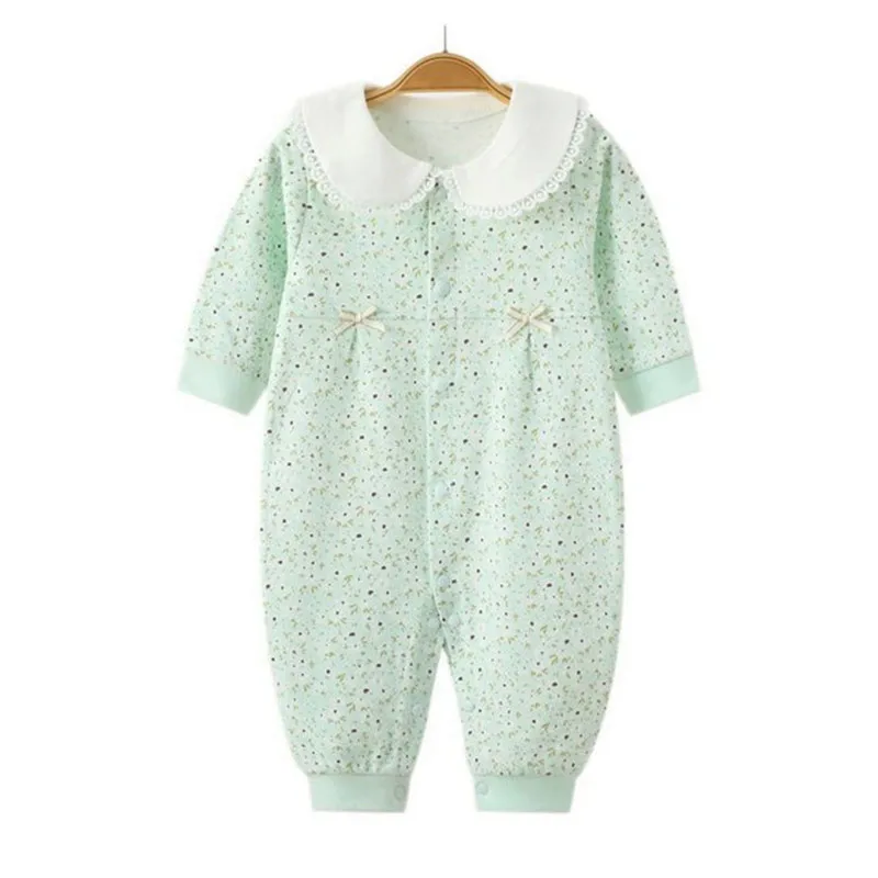 

Newborn Clothes Baby Girls Jumpsuit Combed Cotton Long Sleeve Romper Infant Floral Clothes 0-12Month