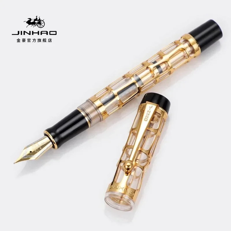 New Jinhao Century 100 Hollow Series 2024 Mb Luxury Ballpoint Pens Fountain Pen Elegante Business Office School Writing Gift