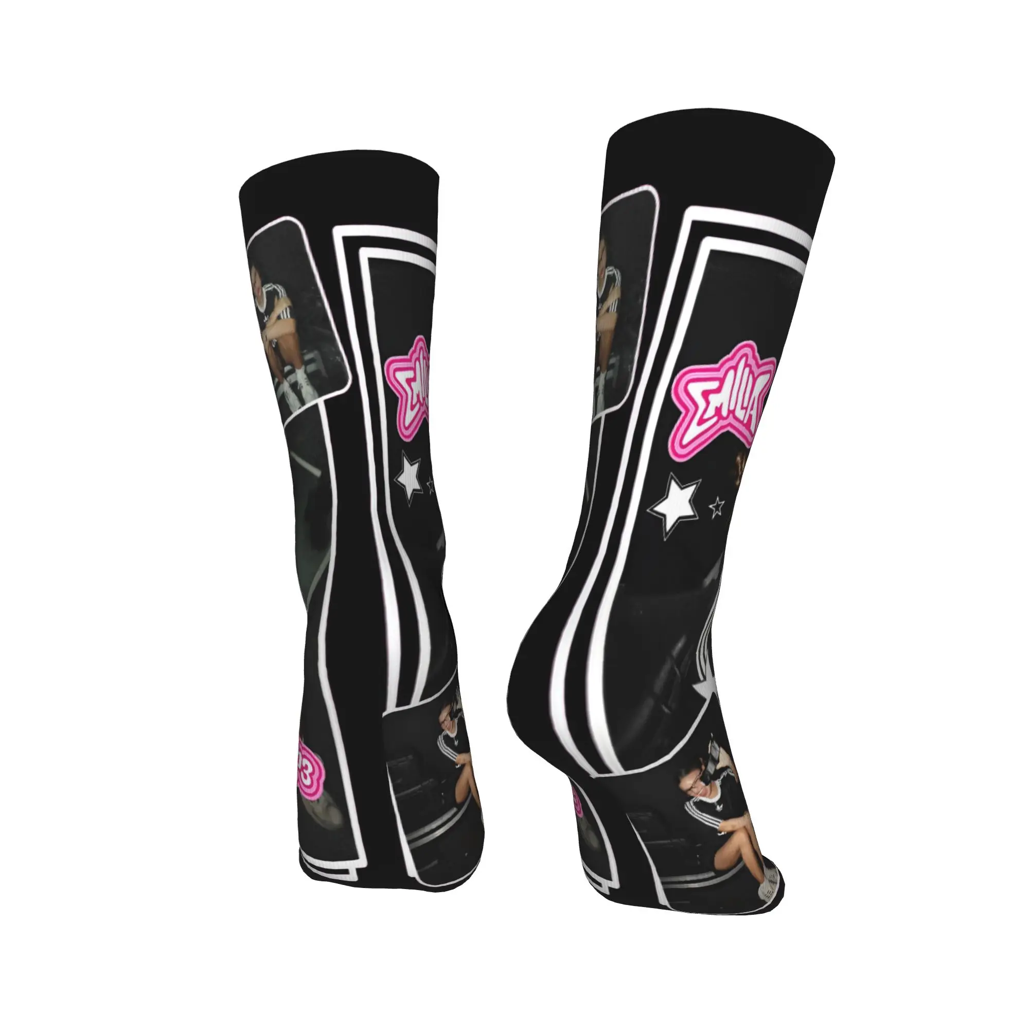 المغني إميليا Mernes MP3 جولة 2025 الجوارب الشتاء جوارب العصرية الكبار الرجال الجوارب الناعمة الدافئة المطبوعة تسلق المضادة للانزلاق الجوارب #4