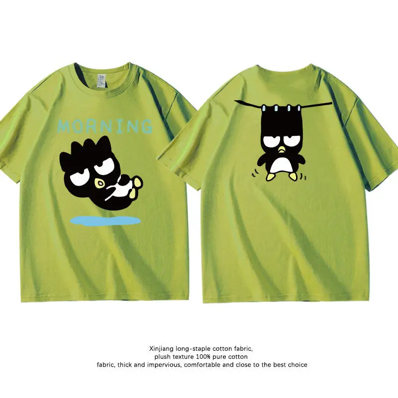 

Корейская версия детской футболки Sanrio Cool Penguin из чистого хлопка с двусторонним принтом, комплект для родителей и детей