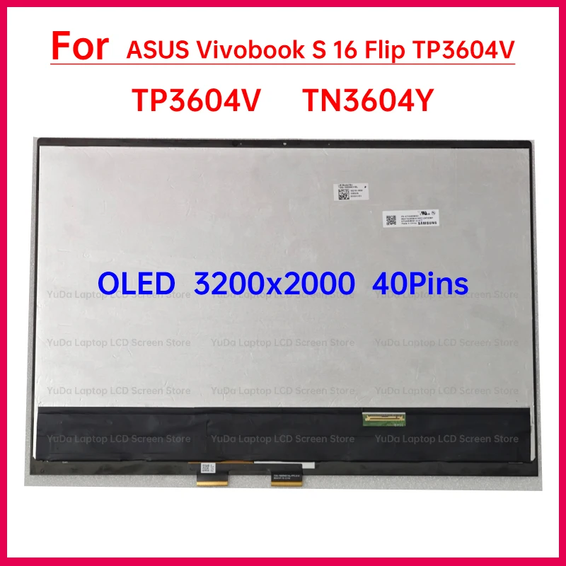 Imagem -02 - Tela Sensível ao Toque Lcd para Asus Vivobook s 16 Flip Tp3604v Tn3604y Substituição do Conjunto do Painel Matriz Oled 3200x2000 16 Polegadas 16 Polegadas