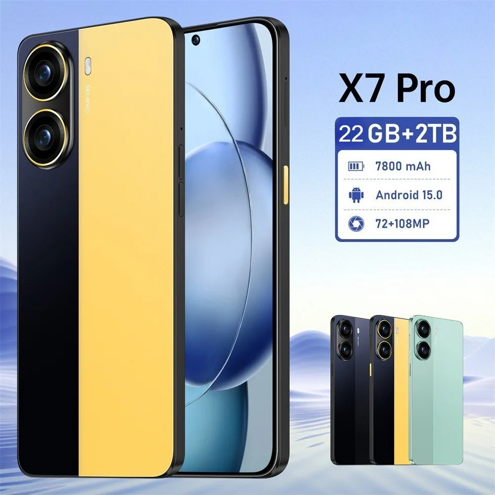 

2026 Hot X7 Pro 7.3 Inch 7800Mah Battery Global Edition Original Smart Dual Card 22GB+2TB Android Facial Recognition Function