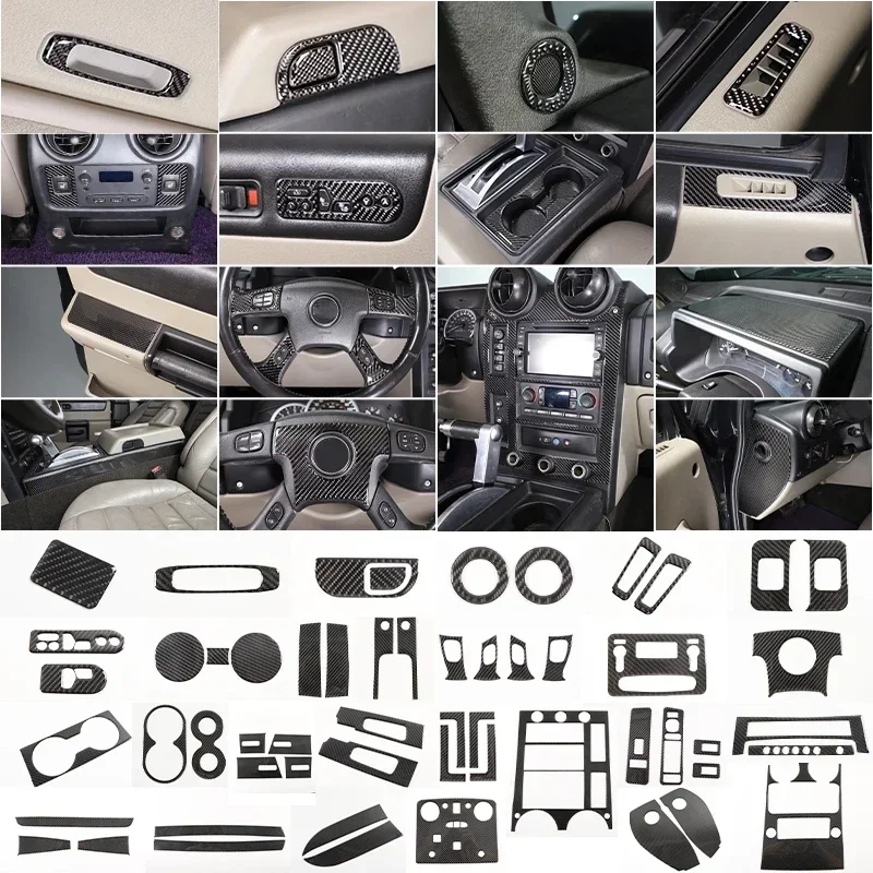 

For Hummer H2 2003-2007 Soft Carbon Fiber Car Central Gearbox Panel Air Conditioner Outlet Cover Trim Stickers Car Accessories