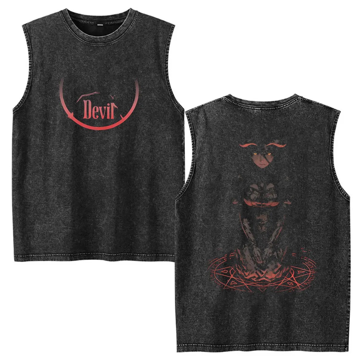 Anime Albedo Overlord Vintage Washed Ves T Shirt Men Women Harajuku Fashion Short Sleeve T-shirts Clothing High Quality T-shirt