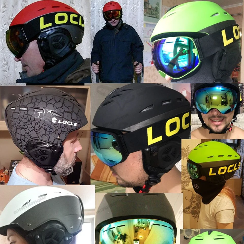 LOCLE Professional Skiing Helmet Men Women Children Ski Helmet Snow Skating Snowboard Snowmobile Skateboard Helmet Size 52-61cm