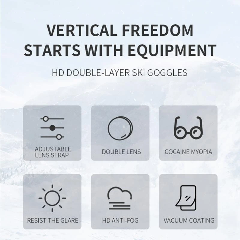 Ski Goggles Wear Resistance Durable Men Women Boy Girl Teenager Skiing Glasses