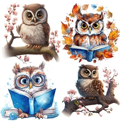 C184#Cartoon Owl Wall Sticker Kids Room Background Home Decoration Mural Living Room Wallpaper Funny Decal