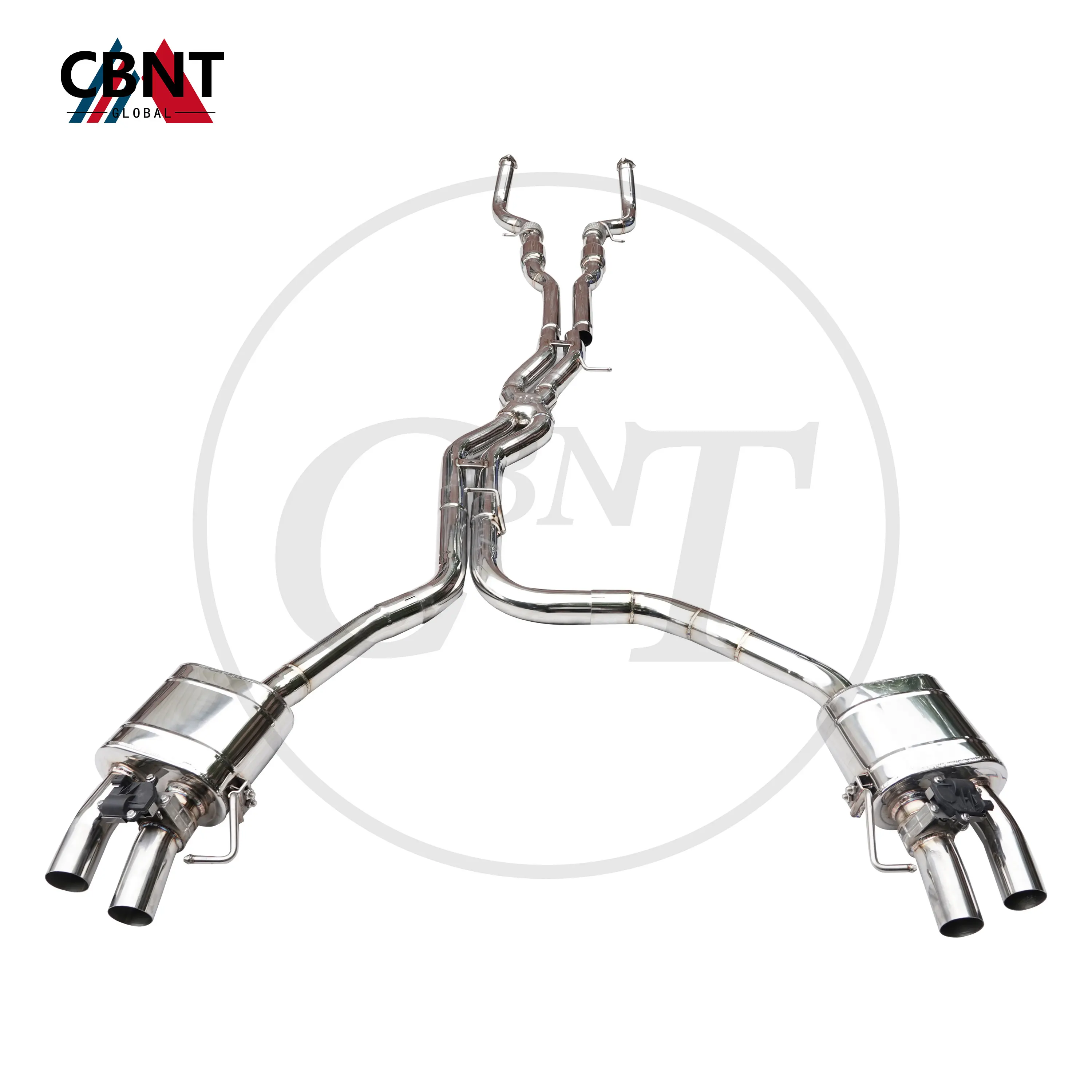 

CBNT for Audi A8 S8 D4 4.0T Valved Exhaust Catback & Front Pipe SS304 Stainless Steel Exhaust-pipe System with Valve Muffler